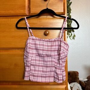Pink Plaid Women's Top